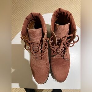 Buckle Suede Combat Boots